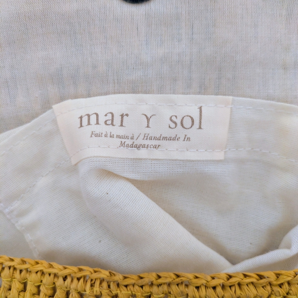 Mar Y Sol mini clutch sunflower yellow crochet raffia with fringe detailing - Picture 4 of 5